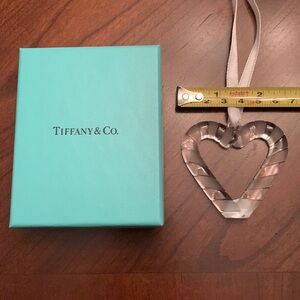 Christmas ornament heart candy cane made in Germany Crystal with ribbon